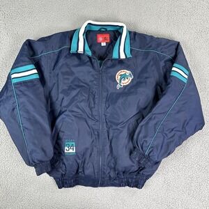 VTG NFL Players INC Miami Dolphins Ricky Williams Jacket Men XL Blue Embroidered